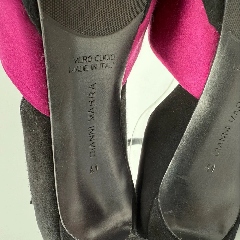 Gianni Marra Bold Color-block With Ankle Strap Stiletto Pointy Toe Platform - Picture 14 of 17